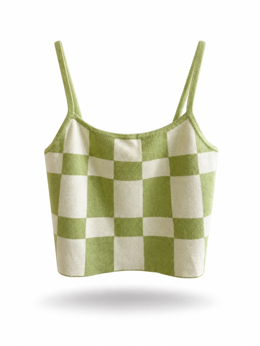 Papermoon Light Green Knit Crop Tank